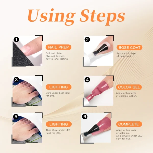 1 pz/2 pezzi/3 pezzi 8 ml set funzionale per nail art in gel con rivestimento base e top coat con diamanti, top opaco, soak off per lo strumento di progettazione di nail art 6