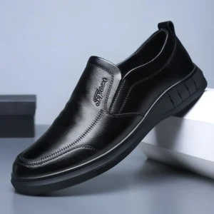 Scarpe in pelle da uomo nuove nere Scarpe antiscivolo e respiro con fondo morbido da uomo Abito da lavoro casual Zapatos di lusso leggero piatto 1