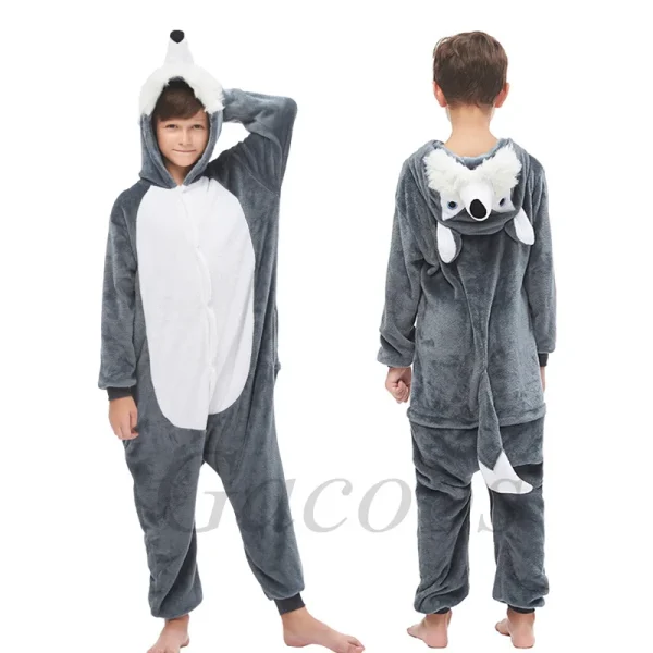 Unicorno Kigurumi per bambini Onesies Inverno Flanella Pigiama caldo Animale Leone Dinosauro Con cappuccio Indumenti da notte Tuta Costumi Cospaly 6