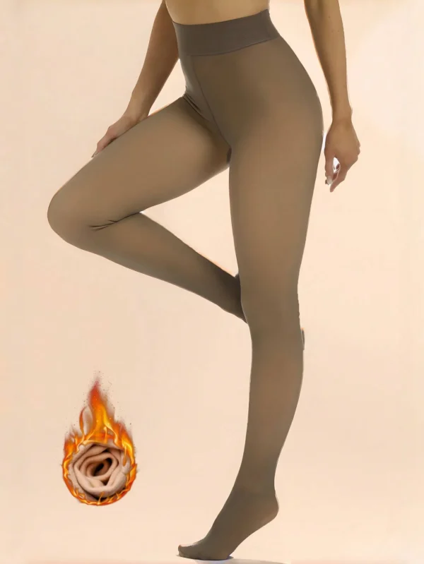 Collant foderati in pile caldo da 300 g Collant sexy termici invernali da donna Calze collant traslucide finte in lana 6