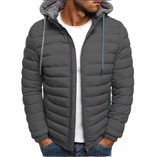 2024 autunno e inverno maschile cappotto allentato abbigliamento Outdoor abbigliamento sportivo Casual moda Streetwear stile giacca con cerniera calda con cappuccio - immagine 6