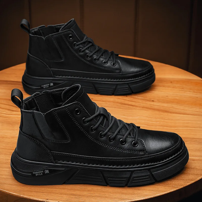 Scarpe da uomo leggere e impermeabili Stivali da uomo in pelle Gomma Offerte originali classiche Designer di calzature alla moda 2025 in promozione 4