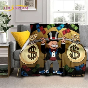 Giochi 3D Dollar monopy Money Rich coperta, coperta morbida per la casa camera da letto divano Picnic Travel Office Cover coperta per bambini