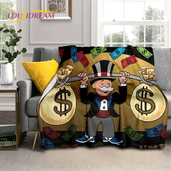 Giochi 3D Dollar monopy Money Rich coperta, coperta morbida per la casa camera da letto divano Picnic Travel Office Cover coperta per bambini