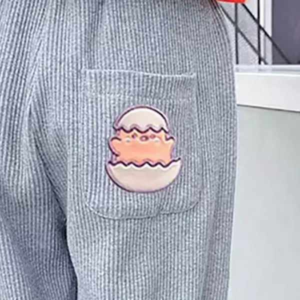 Pantaloni da jogging per ragazze durevoli e morbidi con pantaloni ricamati in cartone animato, ideali per l'abbigliamento quotidiano e le attività sportive, pantaloni per bambini 4