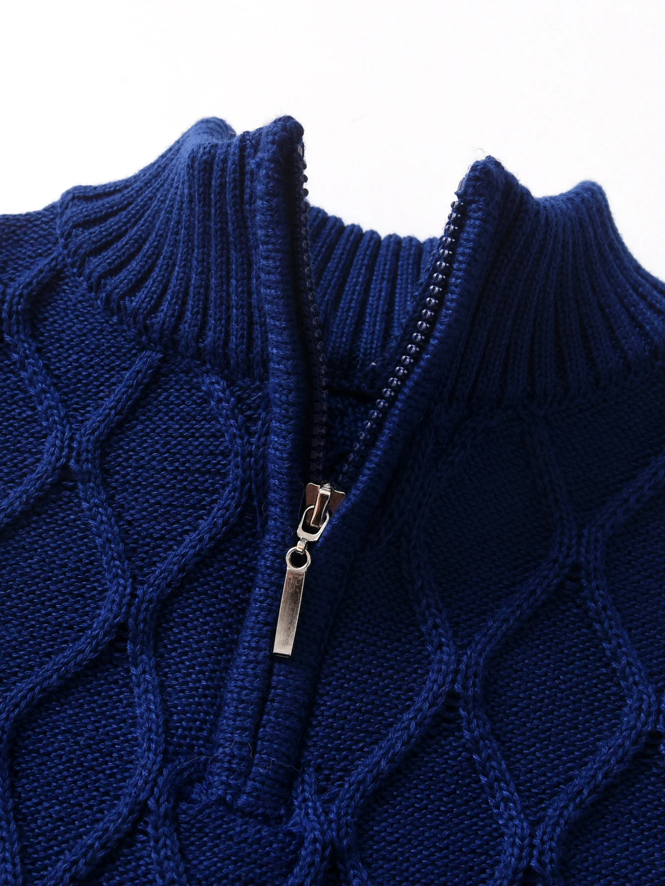 Maglione lavorato a maglia con diamanti a mezza zip in tinta unita stile college da ragazzo adatto per la scuola primavera autunno inverno 3