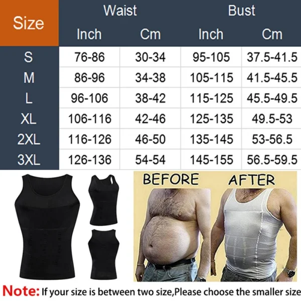 Uomo Shapewear Dimagrante Corpo Corsetto Maglia Camicia Compressione Addome Pancia Pancia Controllo Vita Sottile Cincher Biancheria Intima Gilet Sportivo 6