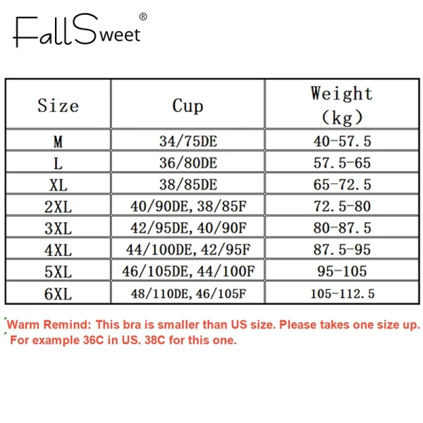 Reggiseno push up FallSweet per donna Reggiseni taglie forti senza cuciture Coppa sottile Bralette senza fili Reggiseno sexy Femme M-6XL 6