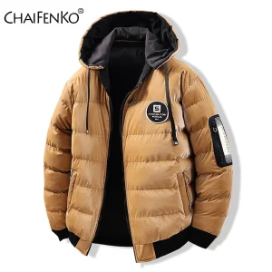 New Fashion Double Sided Wear Giacca da uomo invernale Color Block Casual Comfort Parka All'aperto Allentato Tenere al caldo Cappotti con cappello rimovibili 1