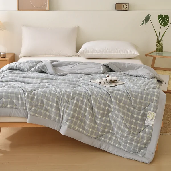 Piumino delicato sulla pelle Piumino estivo Trapunta stile scozzese Copriletto morbido Coperta singola/doppia/queen size (senza federa) 2