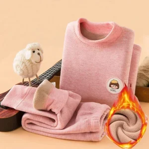 Biancheria intima per bambini Set termico inverno Fleece Thick Girls Long Johns da 2 a 14 Y Soft Teens Boys Loungewear 2 pezzi pigiama per bambini 1
