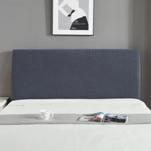 Copritesta letto all-inclusive addensato elastico grigio Copritesta tinta unita in pile polare per la casa Tessili per la casa con schienale lungo e solido 1