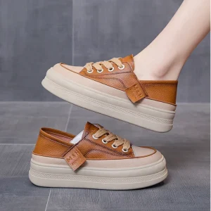 Nuova primavera autunno scarpe con suola spessa donna sneakers da passeggio casual stringate calzature da viaggio all'aperto scarpe antiscivolo Zapatos Mujer 1