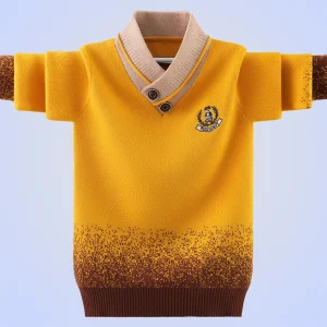 Nuovo abbigliamento in cotone maglione per bambini tenere in caldo maglione Pullover con scollo a v abbigliamento per bambini maglione lavorato a maglia abbigliamento per ragazzi 6-14 1
