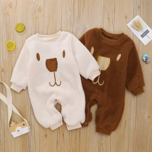 Simpatico peluche autunno inverno pagliaccetto per bambini vestito a maniche lunghe abbigliamento per neonati bambino tutto in uno outfit vestiti per bambini 1