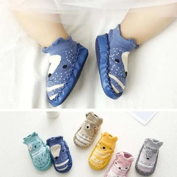 1 paio di calzini per bambini carini alla moda con suole in gomma per bambini primavera autunno inverno calzini da pavimento per bambini scarpe calzino con suola morbida antiscivolo 1
