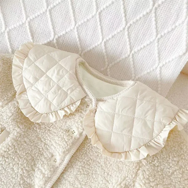 Neonate Soffici Giubbotti Cappotti imbottiti autunnali per bambini Bambino Turn-down Capispalla spesso Principessa Abbigliamento invernale caldo 1-6 anni 5