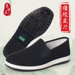 Scarpe da uomo tradizionali cinesi in tessuto di cotone Kung Fu Scarpe da ginnastica per allenamento di arti marziali Tai-chi Calzature sportive indossabili traspiranti 1