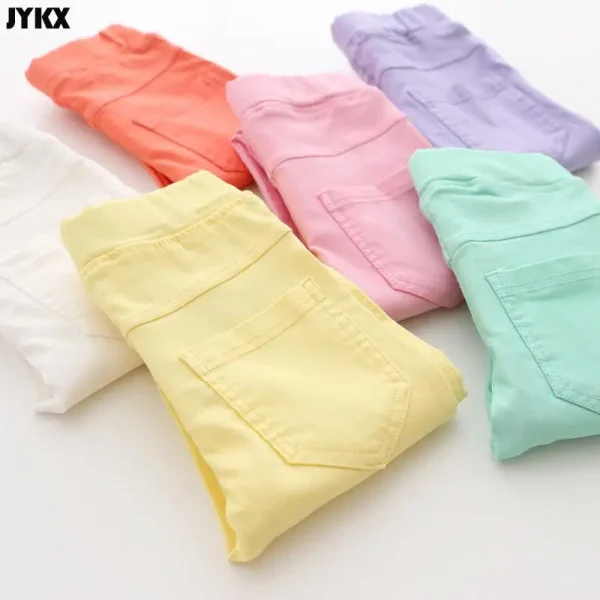 2024 Pantaloni da ragazza per bambini Primavera Autunno Pantaloni a matita elastica color caramella Leggings solidi per bambini per abbigliamento per bambini 2-11 anni 5