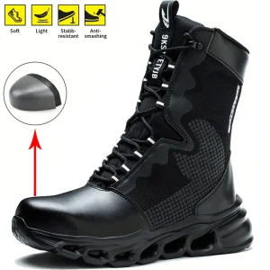 Scarpe antinfortunistiche stivali da uomo scarpe da ginnastica alte da lavoro punta in acciaio stivali da lavoro antiforatura antiforatura scarpe indistruttibili traspiranti 1