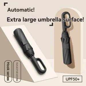 Ombrello da uomo completamente automatico con design ad anello e fibbia a 20 costole, pieghevole, extra large, resistente, doppio ombrellone da DONNA 1