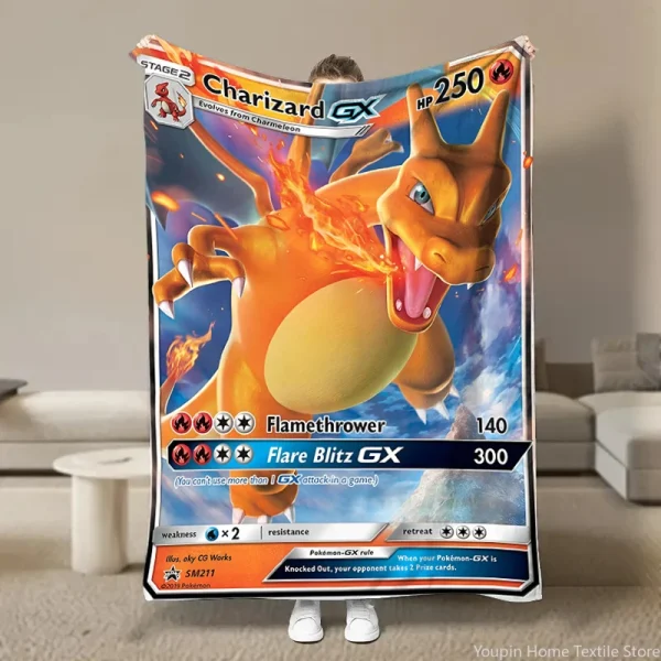 Coperta in peluche di cartone animato HD con carta Pokemon anime giapponese per divano letto morbida flanella lancio soffici coperte da picnic per bambini regalo per bambini 4