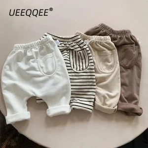 Primavera autunno bambino PP pantaloni 1-5Y ragazzi ragazze cotone a righe pantaloni larghi Harem bambino quotidiano abbigliamento infantile abbigliamento per bambini 2024 nuovo 1