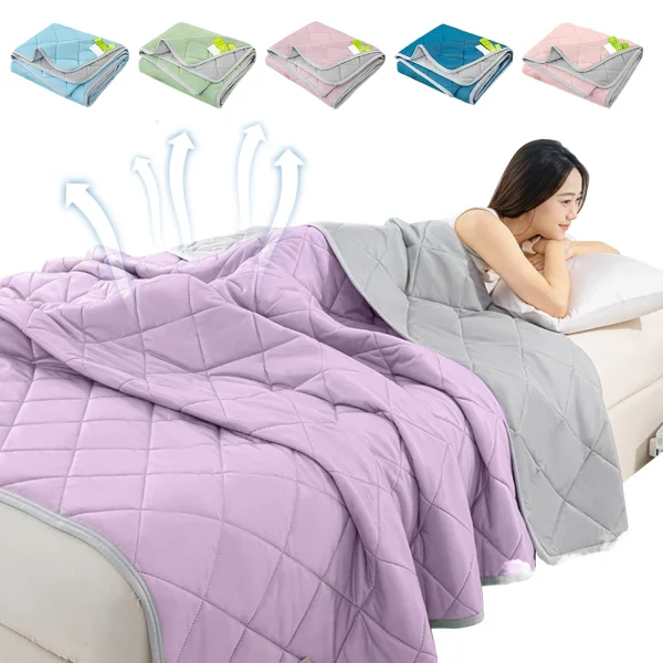 Lenzuola fresche estive Coperta in seta di ghiaccio tinta unita Coperta da camera da letto traspirante multifunzione per soggiorno camera da letto 1