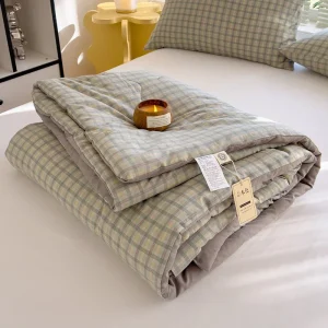 Trapunta estiva scozzese verde trapunte estive a doppia faccia di alta qualità trapunta per letto matrimoniale trapunta per letto sottile di lusso semplice 1