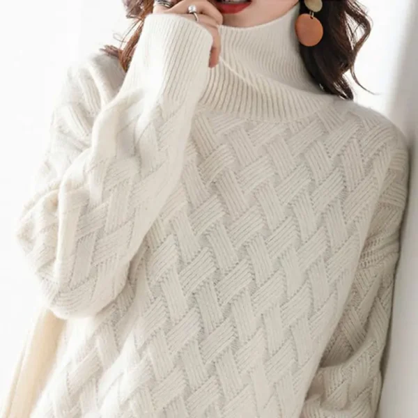 2024 nuove donne maglione allentato inverno casual chic cashmere oversize maglione spesso pullover pullover manica lunga femminile S-3XL - immagine 2