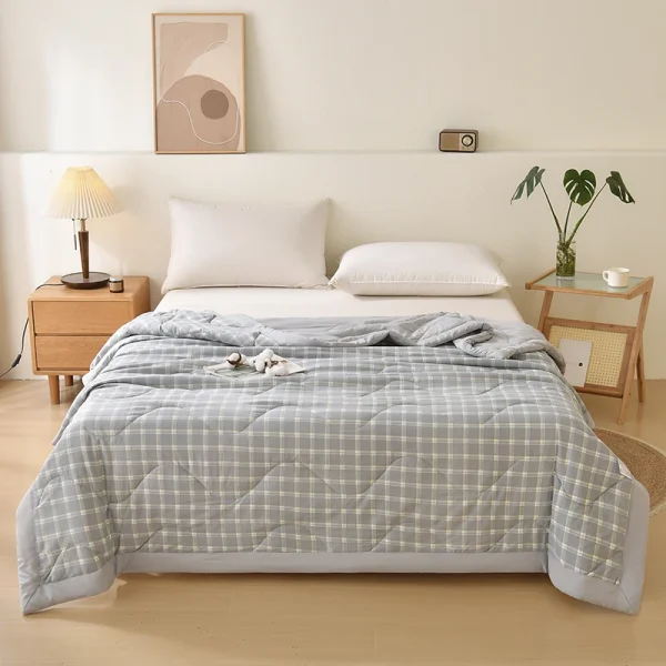 Piumino delicato sulla pelle Piumino estivo Trapunta stile scozzese Copriletto morbido Coperta singola/doppia/queen size (senza federa) 4