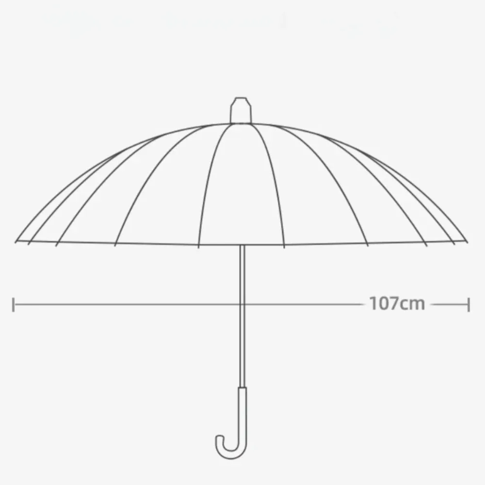 Ombrello giapponese a manico lungo Ombrello grande antivento a 16 ossa Ombrello universale Ombrello semiautomatico con copertura per ombrellone 6