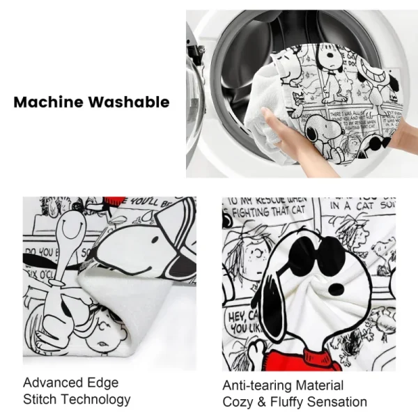 Cartoon Snoopy Dog Pattern Coperta calda e morbida Soffice divano per bambini per adulti Copriletto in peluche Studente Pisolino Coperte per divano letto 6