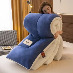 Set piumino Queen in pile Biancheria da letto super morbida e calda e soffice Set letto pesante sfocato di lusso per l'inverno Coperta calda in pile per l'inverno 1