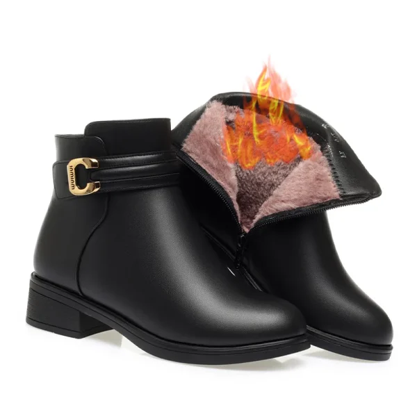 Fondo morbido antiscivolo Keep WarmWomen Leather Pu caviglia scarpe da passeggio in gomma impermeabile ragazze Fashion Ladies Winter Short Boots 6