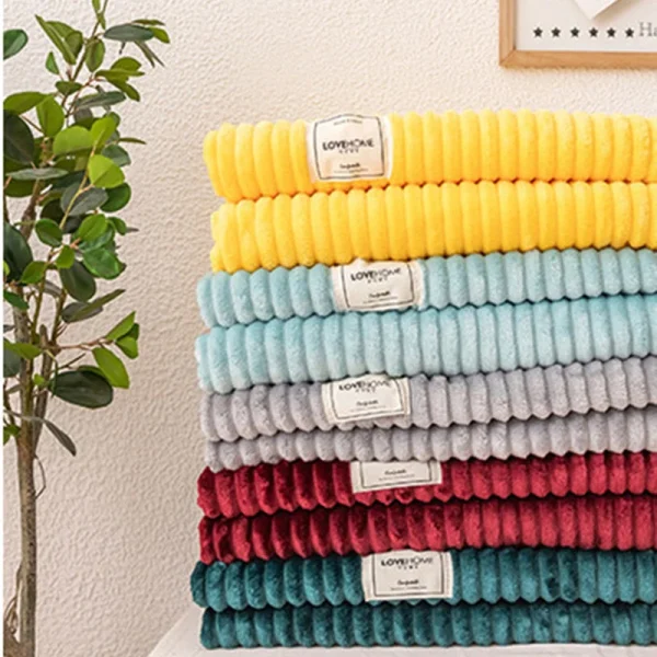 Coperta pelosa a righe Napping copriletti morbidi in velluto al latte 1 pz lenzuola termiche calde multiuso per letto matrimoniale singolo e divano singolo 6