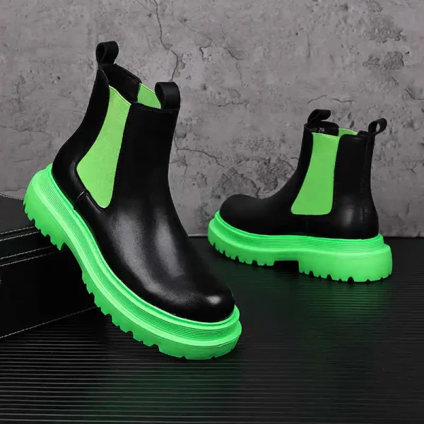 moda uomo punk rock stivali alti chelsea scarpe firmate di marca cowboy stivale in morbida pelle bella piattaforma lunga botas da moto 5