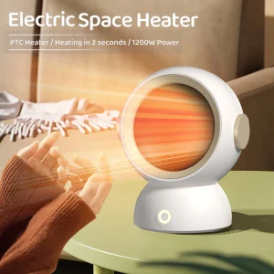 Riscaldatore elettrico 1200W Mini ventole di riscaldamento Ventilatore di aria calda Piccolo ventilatore portatile PTC Riscaldatore Desktop Riscaldatore per camera da letto 220V 1