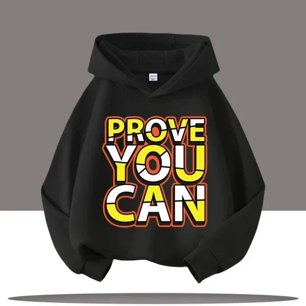 Nuovi abiti autunnali e invernali Felpe con cappuccio per bambini di un marchio alla moda con stampe di cartoni animati con lettere casual 3