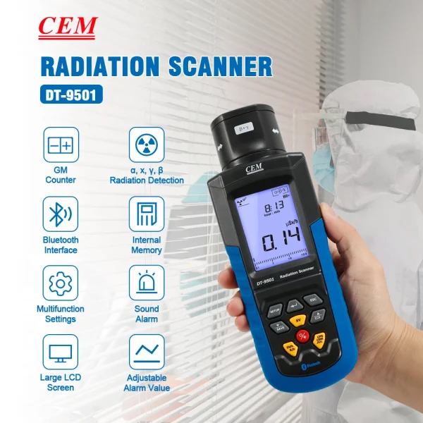 Lo Scanner di radiazioni ad alta precisione CEM DT-9501 consente multifunzionali 1