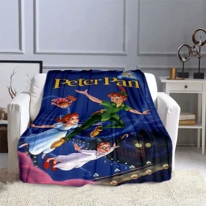Coperta stampata Peter Pan coperta per adulti per bambini biancheria da letto morbida e calda per divano letto coperta da viaggio all'aperto 1
