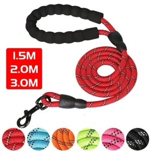 Guinzaglio riflettente per cani con comoda impugnatura imbottita-doppia corda di trazione resistente per cani forti-migliora la sicurezza e il Contr 1