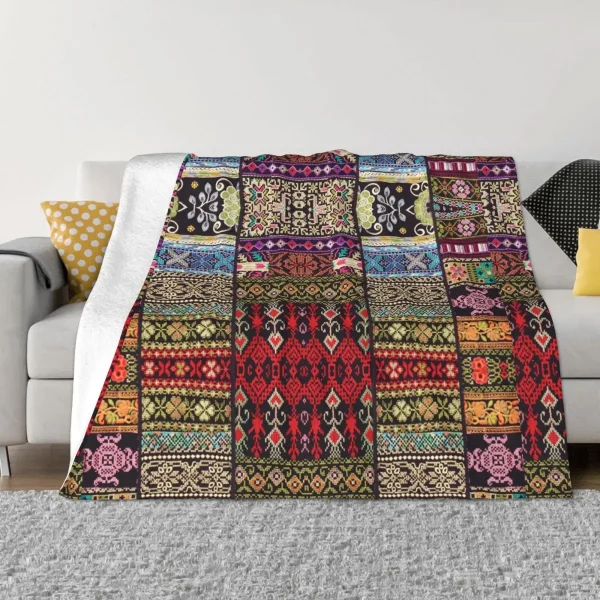 Colori misti e motivi coperta di flanella palestina arabo palestinese coperta personalizzata per copriletto divano Hotel casa 1