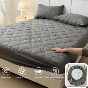 Lenzuola con angoli impermeabili, coprimaterassi Copriletti traspiranti in morbida microfibra per singolo/doppio/king/queen 1