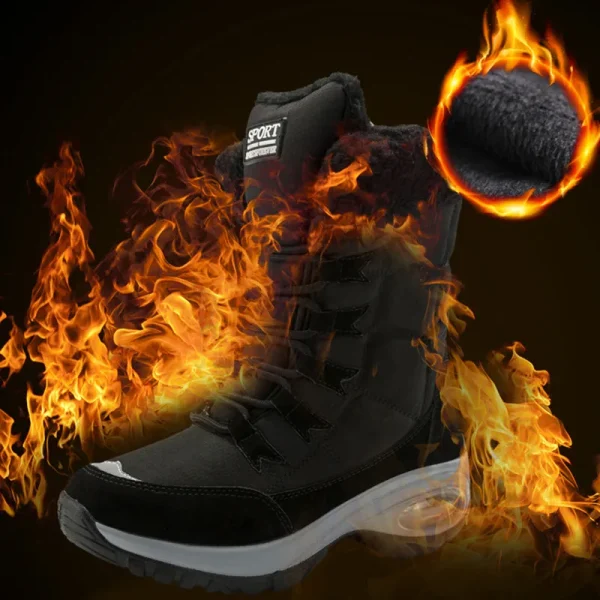 Stivali invernali Donna Stivali da neve impermeabili antiscivolo Piattaforma alla caviglia Scarpe invernali Stivaletti con pelliccia spessa Stivali alti alla coscia Botas Mujer 2