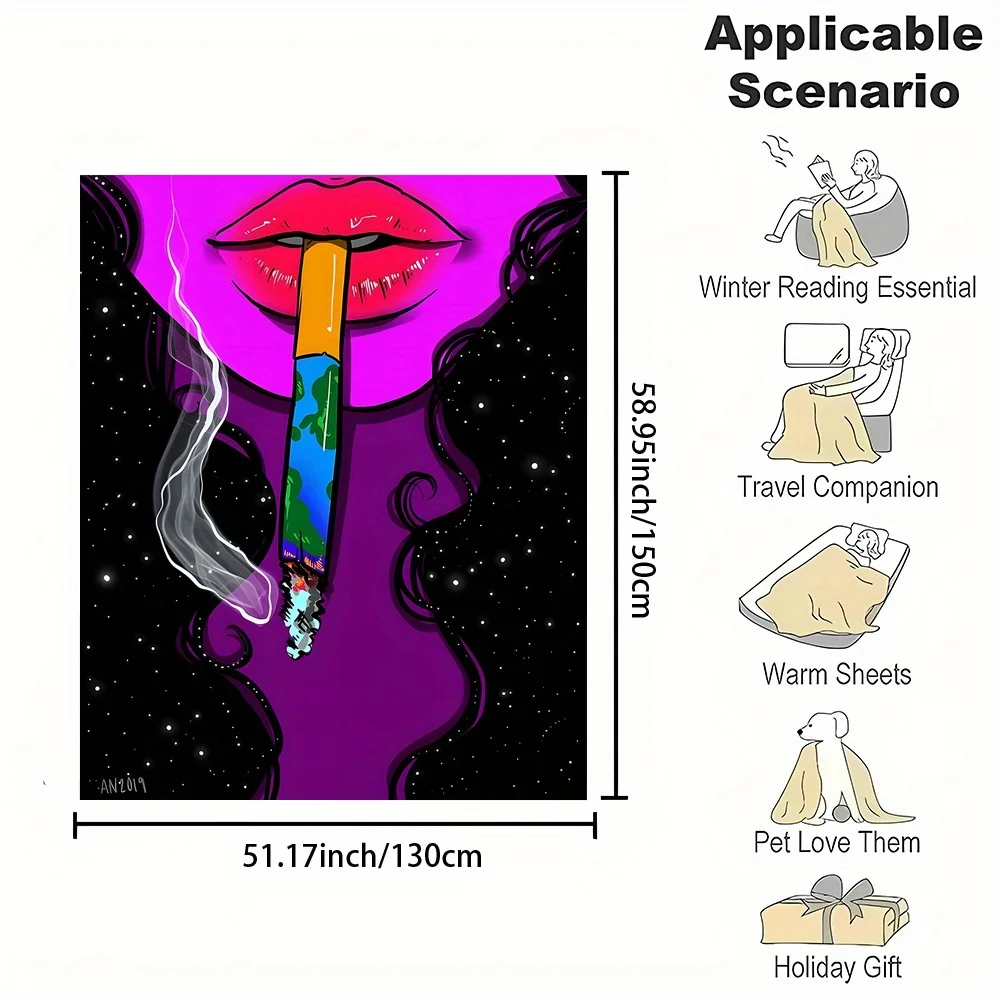 Coperta in flanella stampata d'arte moderna chic - Morbida, reversibile e lavabile in lavatrice per tutte le stagioni - Regalo perfetto per la casa 5