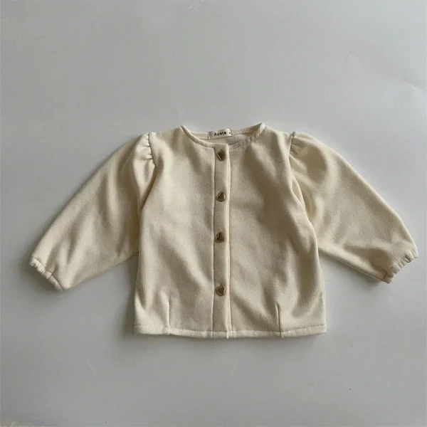 Primavera autunno bambini cappotto solido ragazza bambino moda floreale manica lunga top ragazzo bambino cotone sciolto giacca Casual Costume da bambino 3