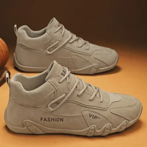 Stivaletti per uomo 2025 Primavera Uomo Casual Sneakers Antiscivolo Khaki Lavoro Scarpe da uomo Stivaletti Mocassini Lace Up Zapatillas Hombre 1