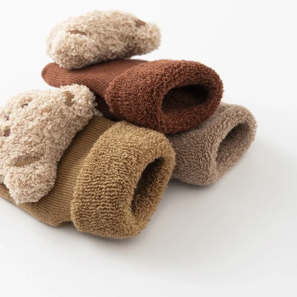 Calzini per bambini con animali simpatici cartoni animati per ragazzo ragazza inverno morbido cotone orso antiscivolo suola neonato calzino per bambini addensare Socken 4