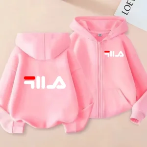 Felpa con cappuccio stile cerniera cardigan autunno inverno per bambini Felpa moda Ragazzi ragazze 3-12 anni Abbigliamento casual affascinante per bella ragazza 1